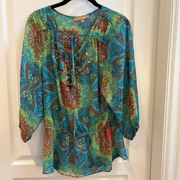 Ellen Tracy Top 3/4 Sleeve - Picture 1 of 3